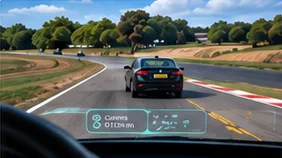 Test vehicle on a track