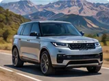 Range Rover driving on a mountain road