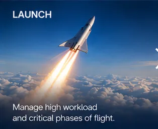 Spaceplane launching above the clouds